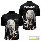 Custom Wolf Broken Glass Bowling Shirts, Wolf Bowling Team Shirt Bowler Uniform Outfits