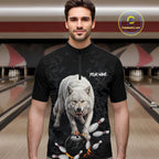 Custom Wolf Broken Glass Bowling Shirts, Wolf Bowling Team Shirt Bowler Uniform Outfits
