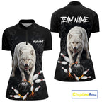 Custom Wolf Broken Glass Bowling Shirts, Wolf Bowling Team Shirt Bowler Uniform Outfits