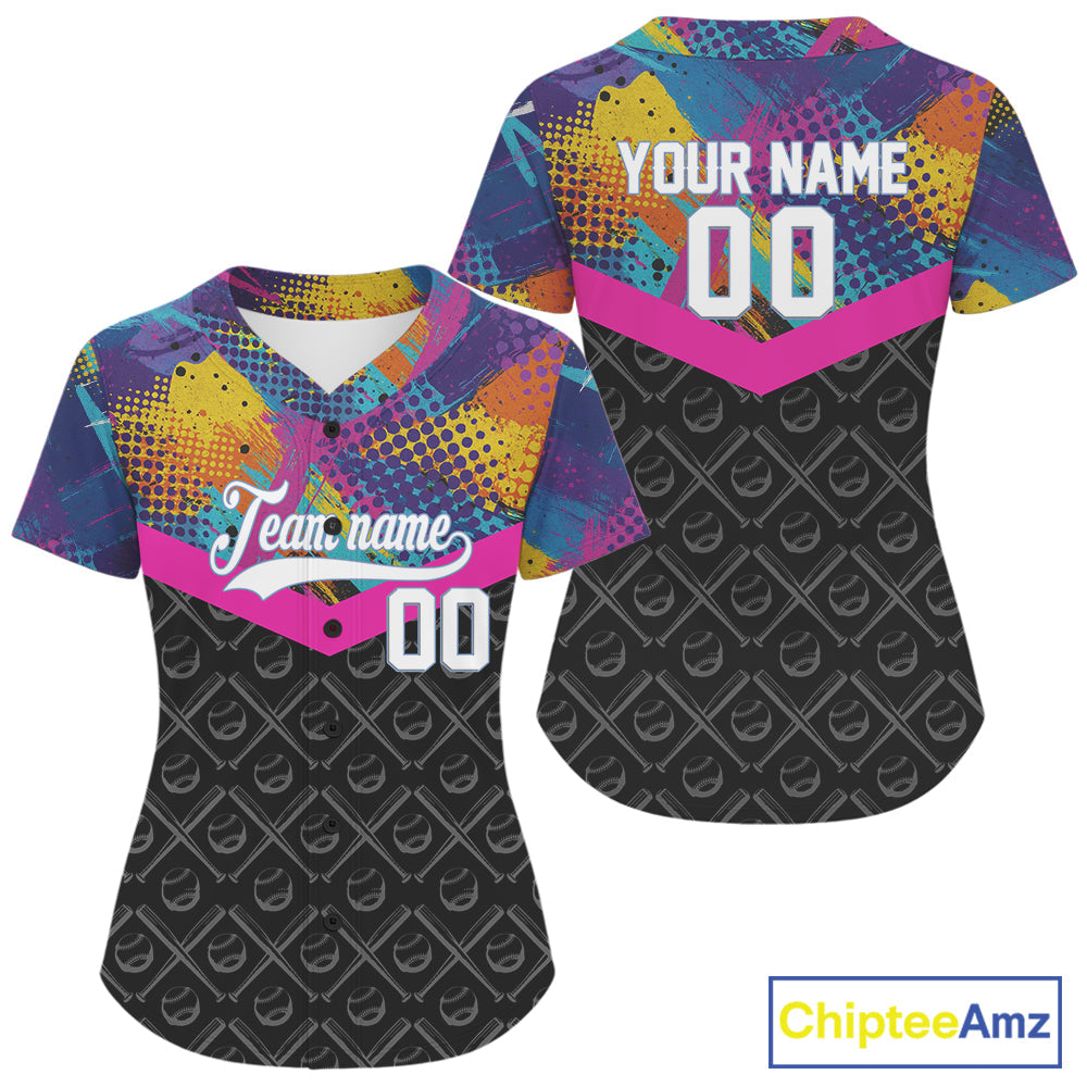Custom Colorful Graffiti Baseball Ball Shirt Outfits Baseball Team Jerseys