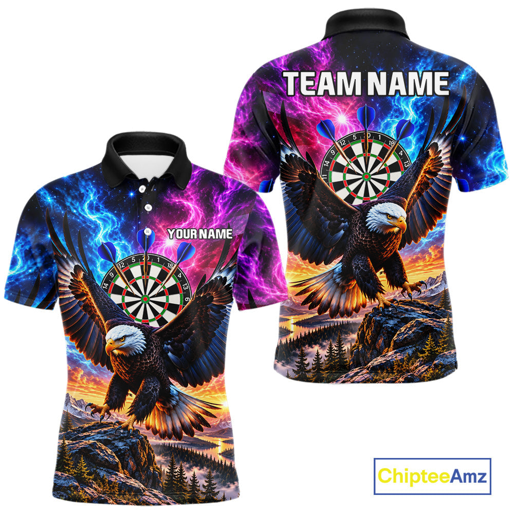 Custom Eagle Dart Polo 1/4-Zip Shirt Smoke Mountain Eagle Dart Team Tournament Shirt