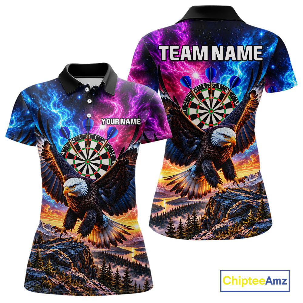 Custom Eagle Dart Polo 1/4-Zip Shirt Smoke Mountain Eagle Dart Team Tournament Shirt