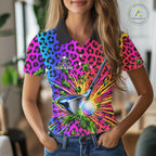 Personalized Rainbow Leopard Golf Polo Shirt Custom Colorful Golf Club Golf Team Jersey