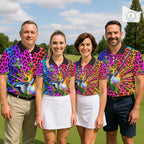 Personalized Rainbow Leopard Golf Polo Shirt Custom Colorful Golf Club Golf Team Jersey