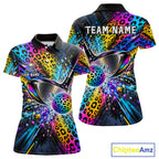 Grunge Rainbow Leopard Golf Polo Shirt Custom Colorful Golf Team Apparel Gift