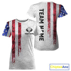 Custom Smoke US Flag Patriotic Pickleball T-Shirt White Pickleball Ball Jerseys