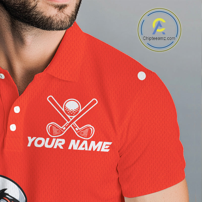 Custom Red Crab Golf Polo Shirt Personalized Crab Golfer Funny Golf Team Golf Apparel