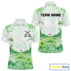 Golf Polo Shirt Personalized Shamrock Clover Golf Jersey St Patrick Golf Apparel Golf Gifts