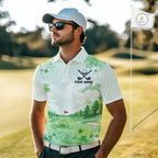 Golf Polo Shirt Personalized Shamrock Clover Golf Jersey St Patrick Golf Apparel Golf Gifts