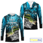 Personalized Skeleton Largemouth Bass Fishing Tournament Shirt Bass Fishing Jersey Short & Long Sleeve