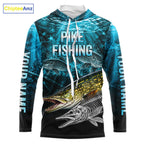 Personalized Skeleton Pike Fishing Tournament Shirt Pike Fishing Jersey Short & Long Sleeve