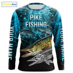 Personalized Skeleton Pike Fishing Tournament Shirt Pike Fishing Jersey Short & Long Sleeve