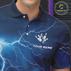 Custom Bowling Thunder Lightning Shirts, Fire Flame Bowling Team Jerseys