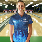 Custom Bowling Thunder Lightning Shirts, Fire Flame Bowling Team Jerseys