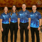 Custom Bowling Thunder Lightning Shirts, Fire Flame Bowling Team Jerseys