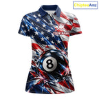 American Flag Broken Glass Billiard Shirt Custom 8 Ball Patriotic Billiard Pool Team Jersey
