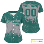 Custom Grey And Green Grunge Baseball Ball Shirt Baseball Team Jerseys