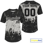 Custom Black White Grunge Baseball Ball Shirt Baseball Team Jerseys