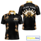 Gold Leopard Pattern Bowling Shirts Custom Leopard Light Bowling Strike Bowling Team Jersey