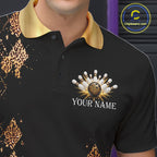 Gold Leopard Pattern Bowling Shirts Custom Leopard Light Bowling Strike Bowling Team Jersey
