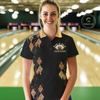 Gold Leopard Pattern Bowling Shirts Custom Leopard Light Bowling Strike Bowling Team Jersey