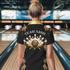 Gold Leopard Pattern Bowling Shirts Custom Leopard Light Bowling Strike Bowling Team Jersey