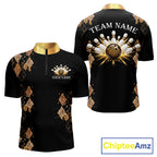 Gold Leopard Pattern Bowling Shirts Custom Leopard Light Bowling Strike Bowling Team Jersey