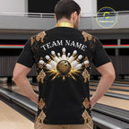 Gold Leopard Pattern Bowling Shirts Custom Leopard Light Bowling Strike Bowling Team Jersey
