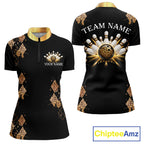 Gold Leopard Pattern Bowling Shirts Custom Leopard Light Bowling Strike Bowling Team Jersey