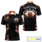 Orange Leopard Pattern Bowling Shirts Custom Leopard Light Bowling Strike Bowling Team Jersey