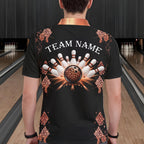 Orange Leopard Pattern Bowling Shirts Custom Leopard Light Bowling Strike Bowling Team Jersey
