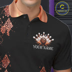 Orange Leopard Pattern Bowling Shirts Custom Leopard Light Bowling Strike Bowling Team Jersey