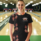 Orange Leopard Pattern Bowling Shirts Custom Leopard Light Bowling Strike Bowling Team Jersey