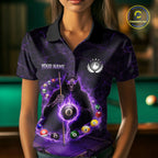 Grunge Grim Reaper Billiard Pool Billiard Shirts Custom Flame 8 Ball Pool Billiard Team Jerseys