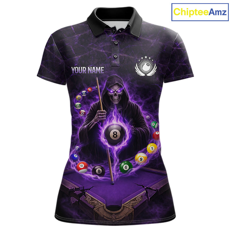 Grunge Grim Reaper Billiard Pool Billiard Shirts Custom Flame 8 Ball Pool Billiard Team Jerseys
