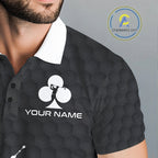 Black Clubs Poker Golf Polo Shirt Custom Name Splatter Poker Golf Top For Team, Golf Gift