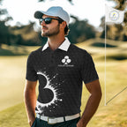 Black Clubs Poker Golf Polo Shirt Custom Name Splatter Poker Golf Top For Team, Golf Gift