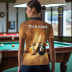 Personalized Gold Crown 8 Ball & 9 Ball Billiard Shirt Custom Billiard Pool Team Jerseys