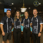 Black & Silver Thunder Lightning White 8 Ball Billiard Jerseys Custom Billiard Team Shirt
