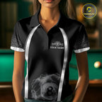Black & Silver Thunder Lightning White 8 Ball Billiard Jerseys Custom Billiard Team Shirt