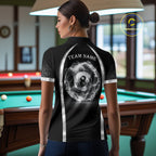 Black & Silver Thunder Lightning White 8 Ball Billiard Jerseys Custom Billiard Team Shirt