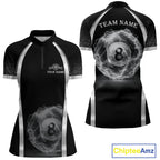 Black & Silver Thunder Lightning White 8 Ball Billiard Jerseys Custom Billiard Team Shirt