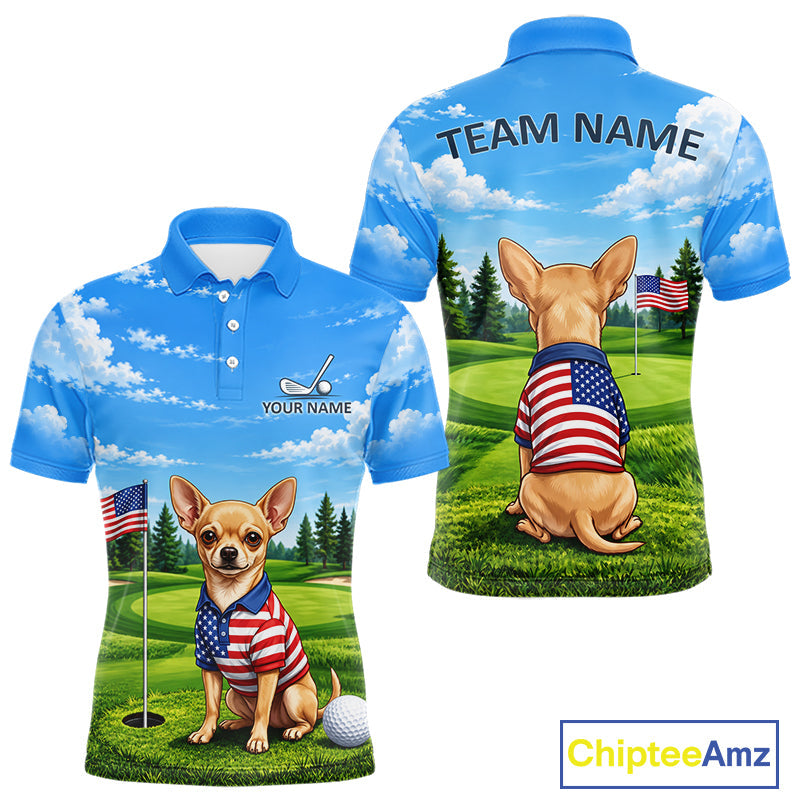 Chihuahua Golf Team Shirt Custom Funny Golf Polos Matching Couples Golf Shirts