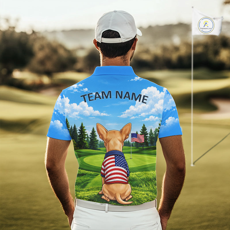 Chihuahua Golf Team Shirt Custom Funny Golf Polos Matching Couples Golf Shirts