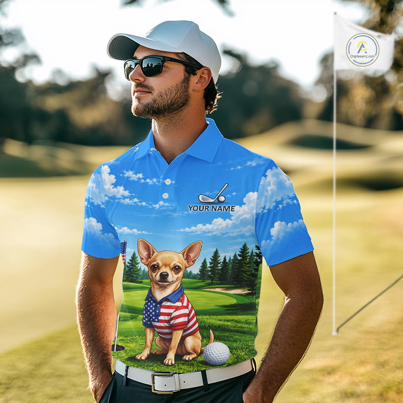 Chihuahua Golf Team Shirt Custom Funny Golf Polos Matching Couples Golf Shirts