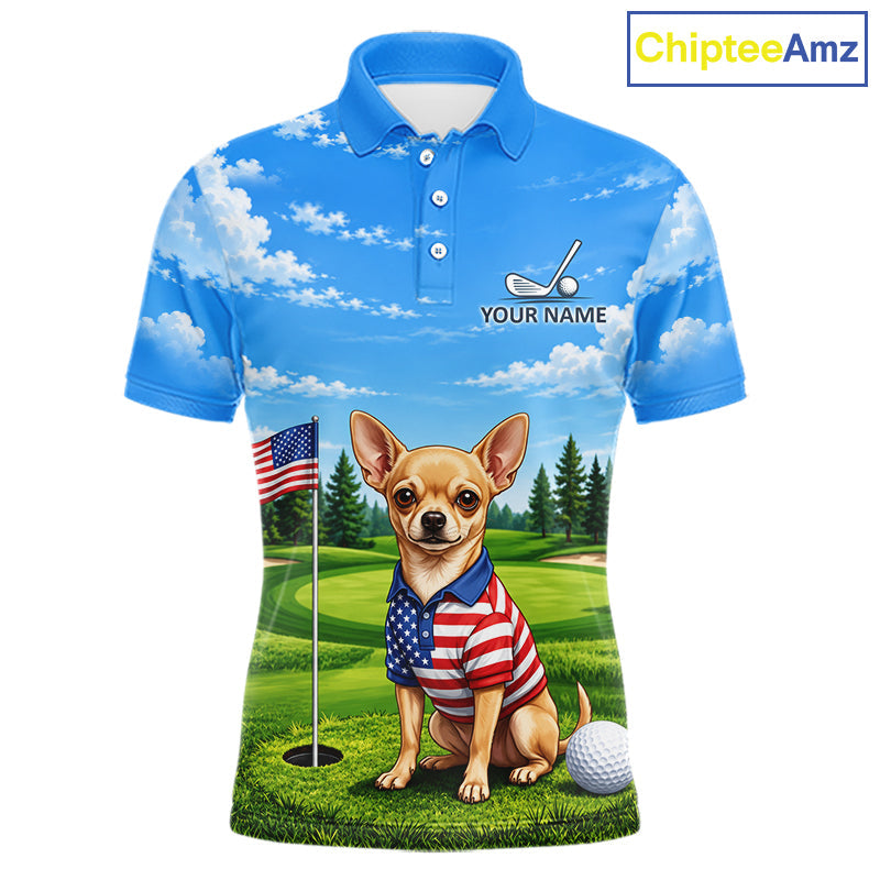 Chihuahua Golf Team Shirt Custom Funny Golf Polos Matching Couples Golf Shirts