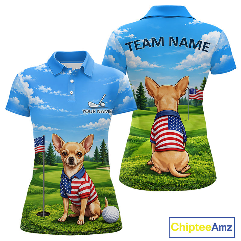 Chihuahua Golf Team Shirt Custom Funny Golf Polos Matching Couples Golf Shirts