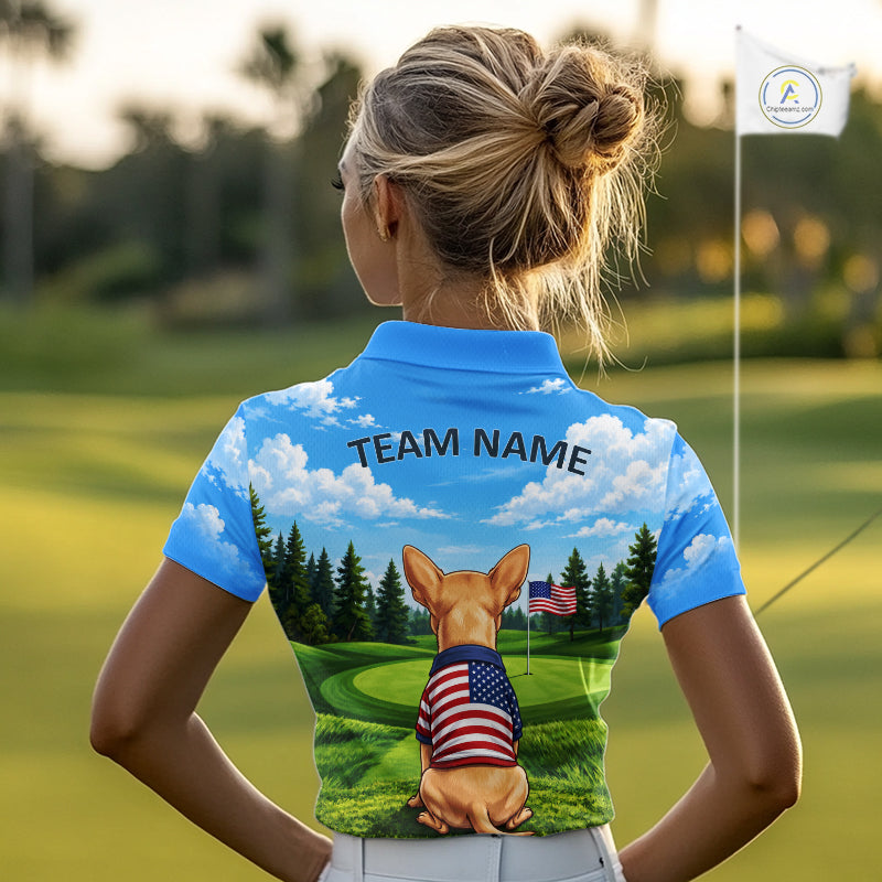 Chihuahua Golf Team Shirt Custom Funny Golf Polos Matching Couples Golf Shirts