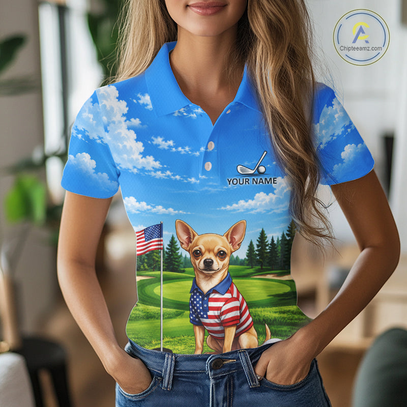 Chihuahua Golf Team Shirt Custom Funny Golf Polos Matching Couples Golf Shirts