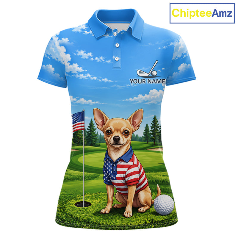 Chihuahua Golf Team Shirt Custom Funny Golf Polos Matching Couples Golf Shirts
